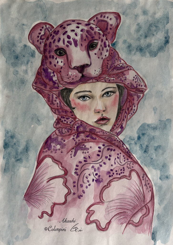 Akashi, watercolor painting by Carolyn Pini