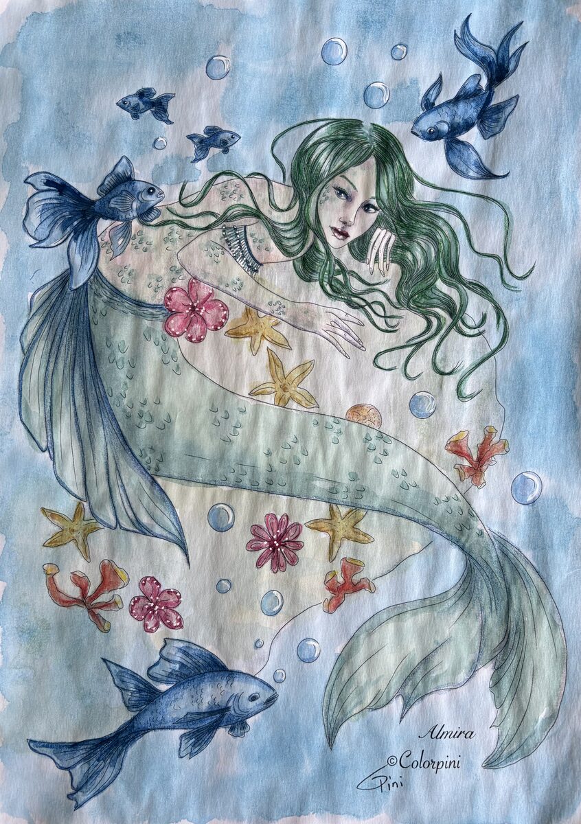 Almira, watercolor version by Carolyn Pini