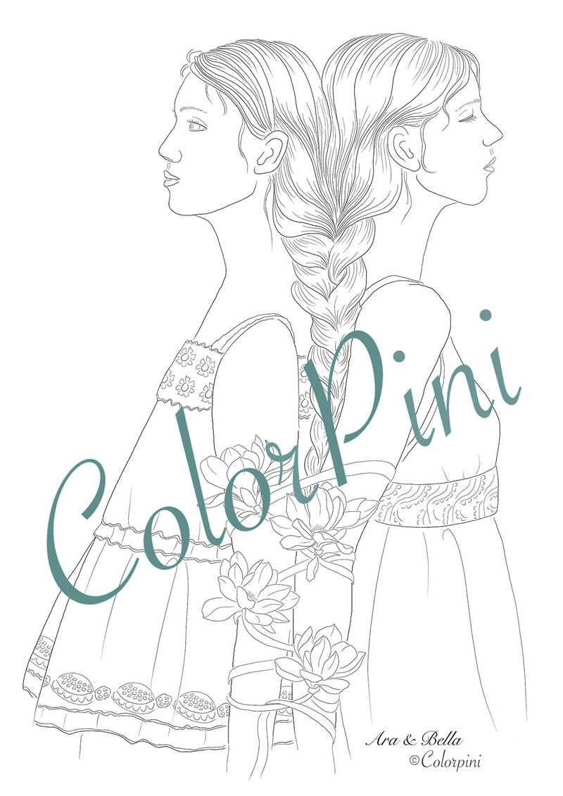 AraBella, hand-drawn lineart