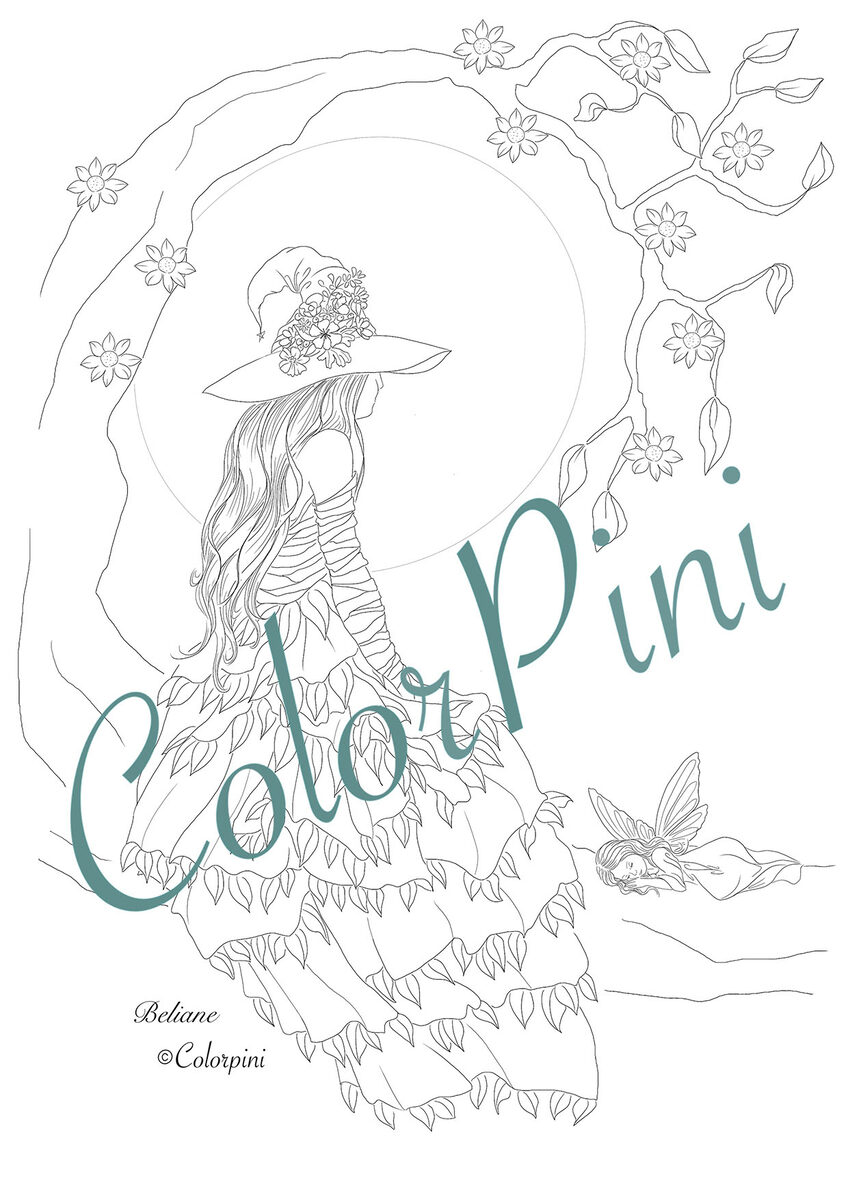 Beliane, hand-drawn lineart