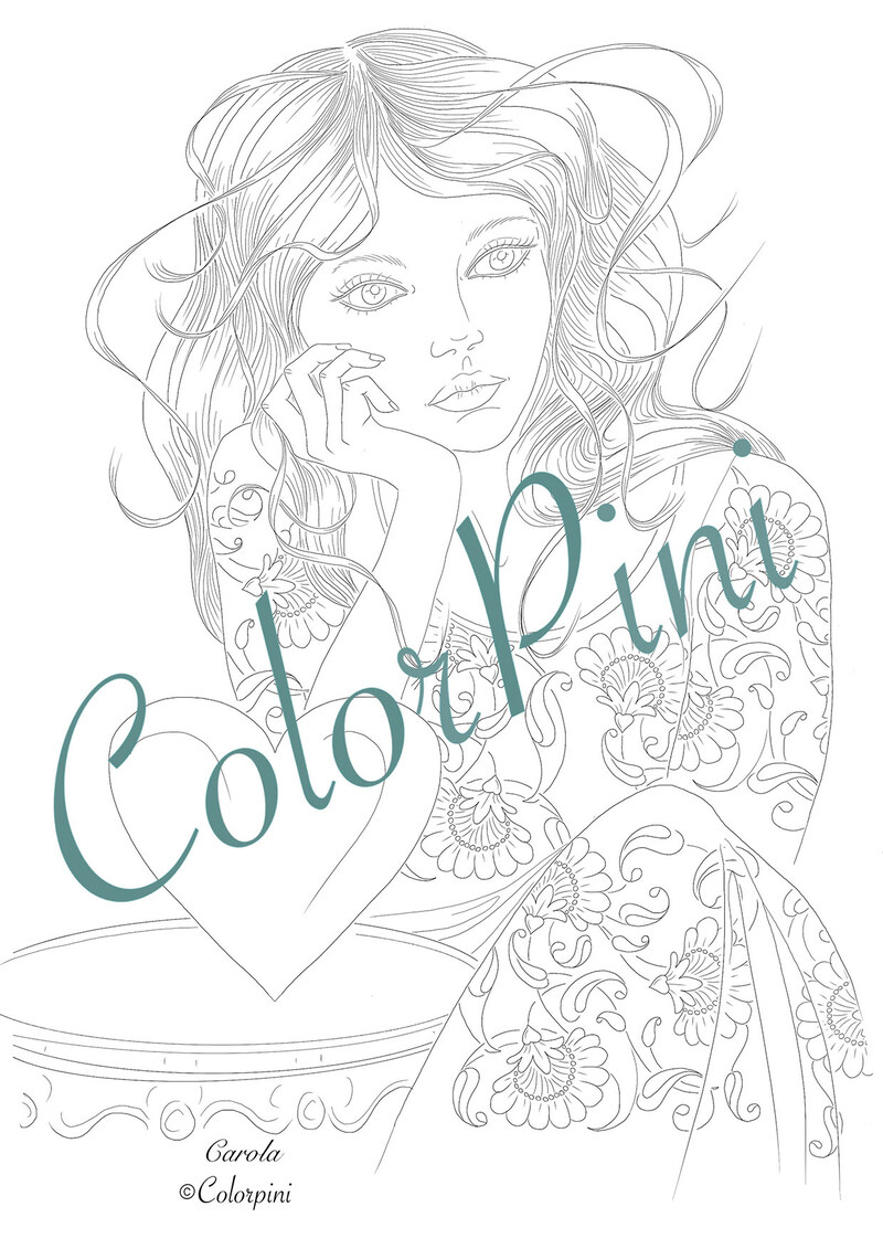 Carola, hand-drawn lineart