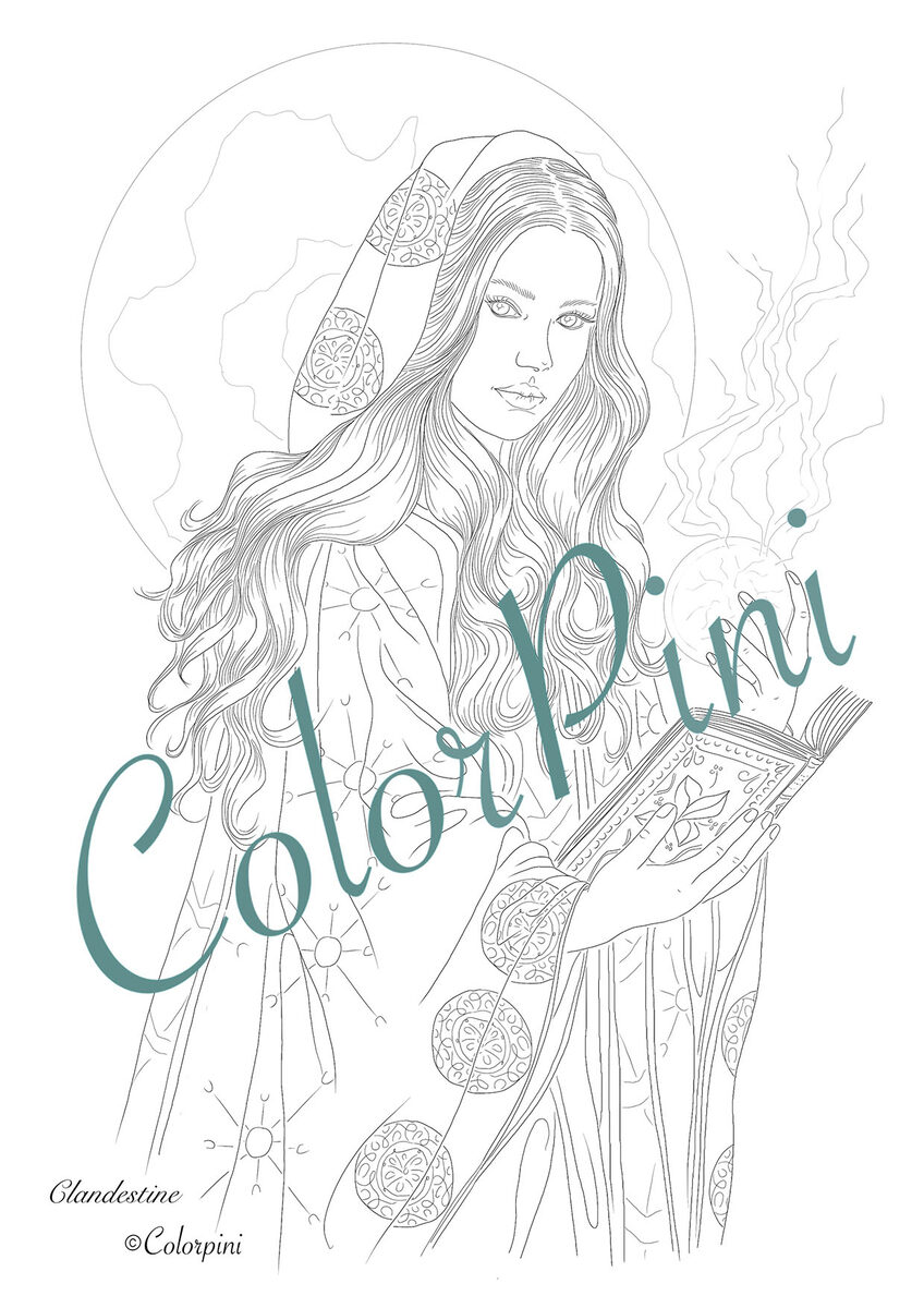 Clandestine, hand-drawn lineart