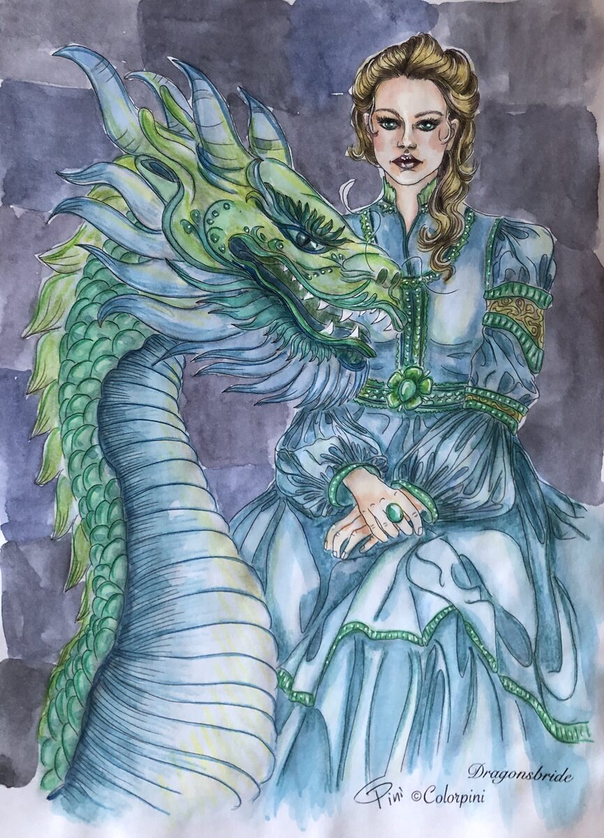 Dragon's Bride, watercolor version by Carolyn Pini