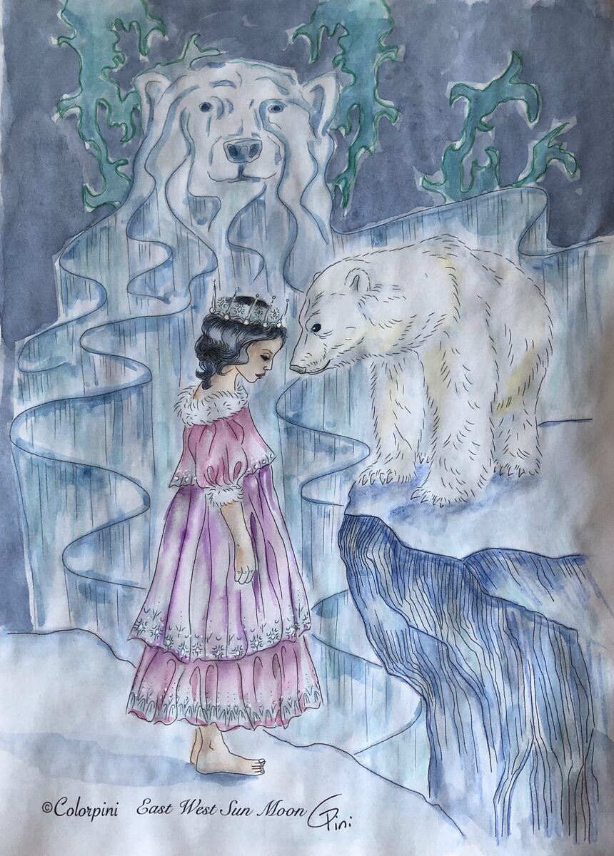 East & West, watercolor version by Carolyn Pini