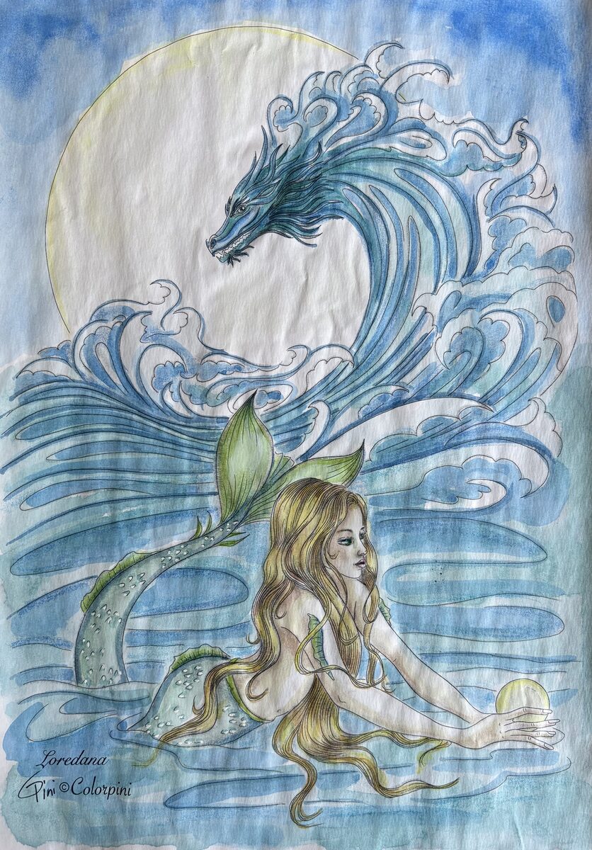 Loredana, watercolor version by Carolyn Pini