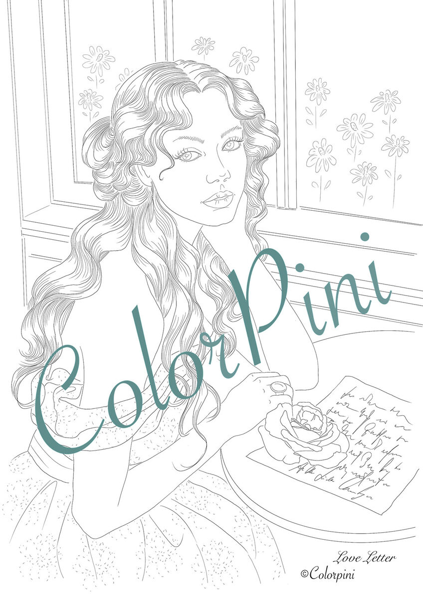 Love Letter, hand-drawn lineart