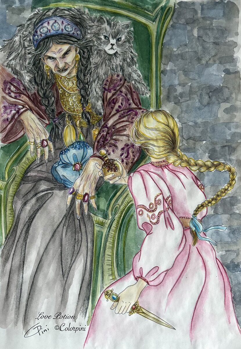 Love Potion, watercolor version by Carolyn Pini