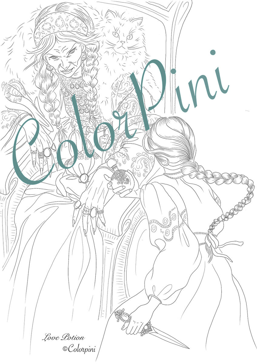 Love Potion, hand-drawn lineart