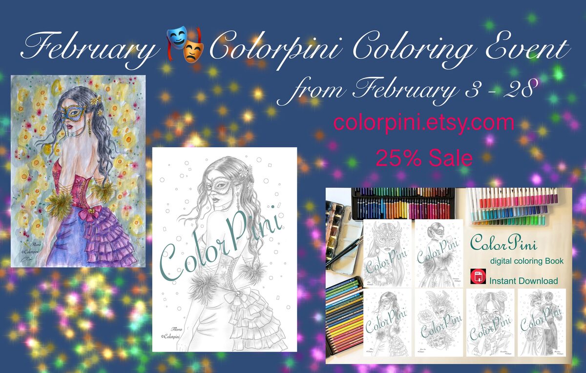 February 2026 Colorpini Coloring Event poster