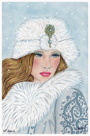 Winter Queen digital Coloring Pages from Etsy Colorpini